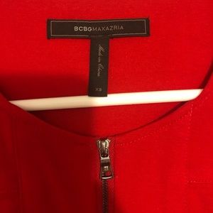 BCBG MaxAzria Red Peplum Top